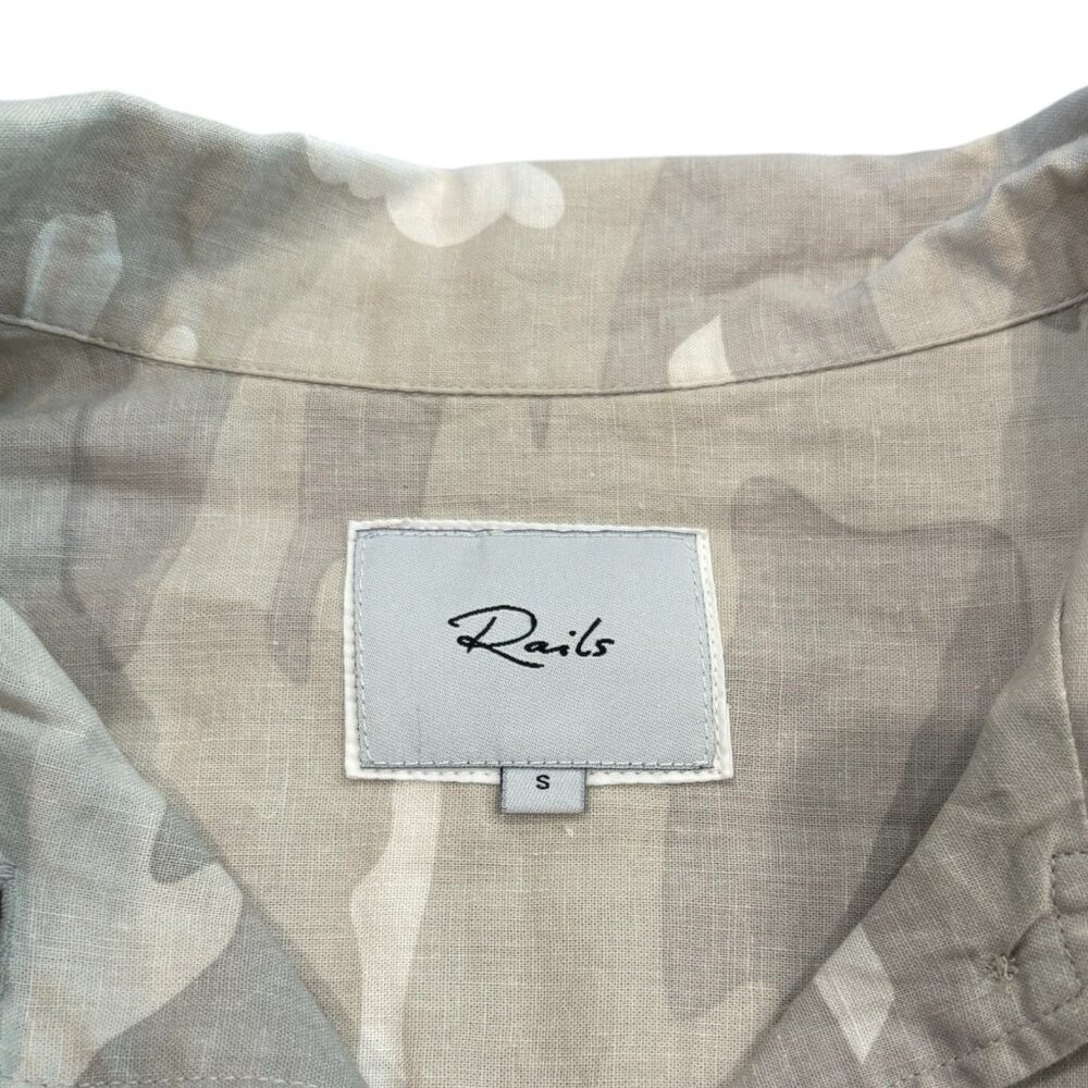 Rails Everett Desert Camo Shirt – Size S | Linen Blend Utility Button-Down - Picture 3 of 5